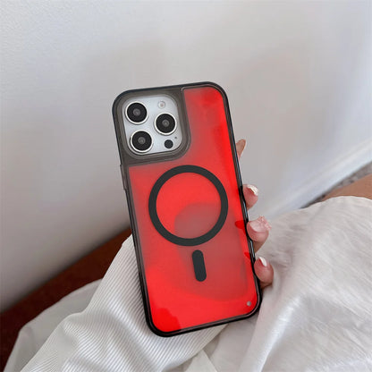 Magsafe Fluorescent Liquid Quicksand Glowing Phone Case – Wireless Charging Protective Cover